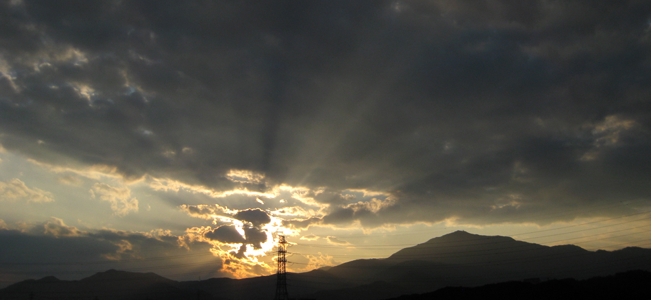 夕日ビーム
